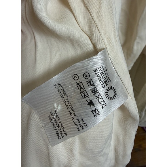 Reformation Cream Colored Eyelet Detail Merrit Dress Long Slit Side Size 8 - Picture 6 of 8